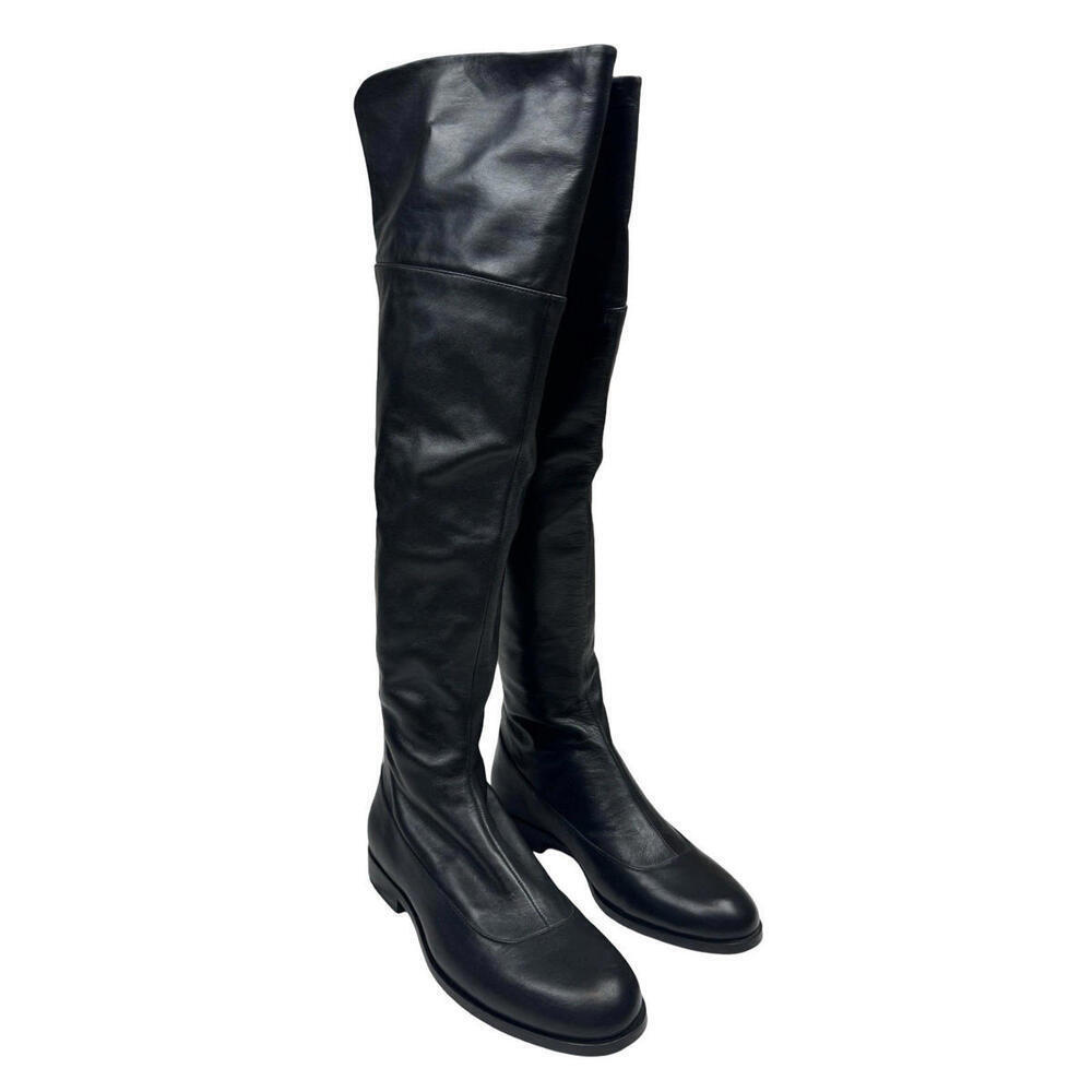 Jil Sander Navy Leather Knee High Boots Black Size 35 EU, 5 US - Picture 2 of 8